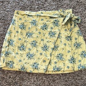 Yellow and Blue Mini Wrap Skirt x